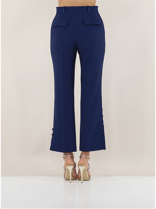 Crepe tuxedo trousers with satin bands ELISABETTA FRANCHI | PA08651E2.DC8